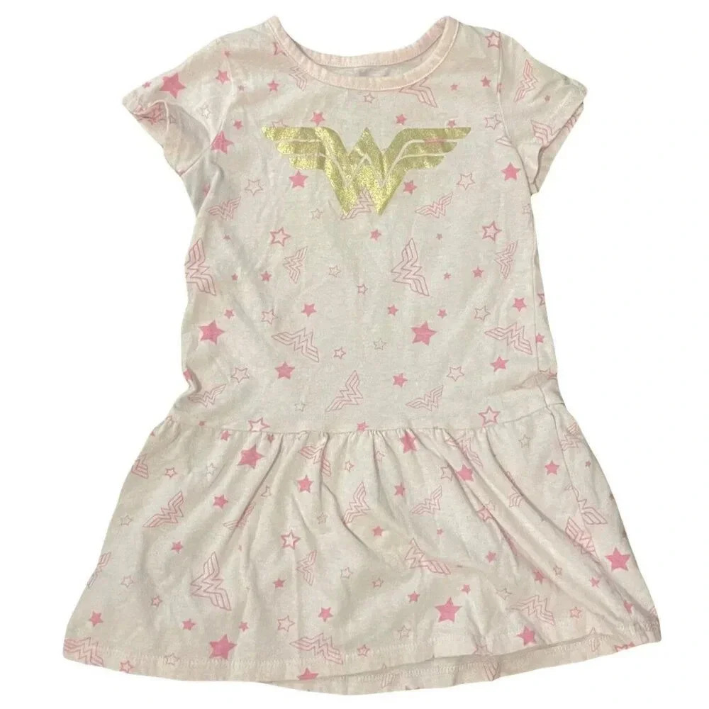 2T Wonder Woman Dress Bundle, Short Sleeve, Pink & Gray, Toddler Girl - Picture 4 of 4